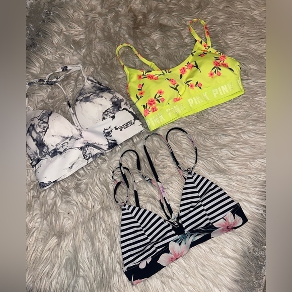 Victoria secret pink bra tops -3 tops - Picture 1 of 3